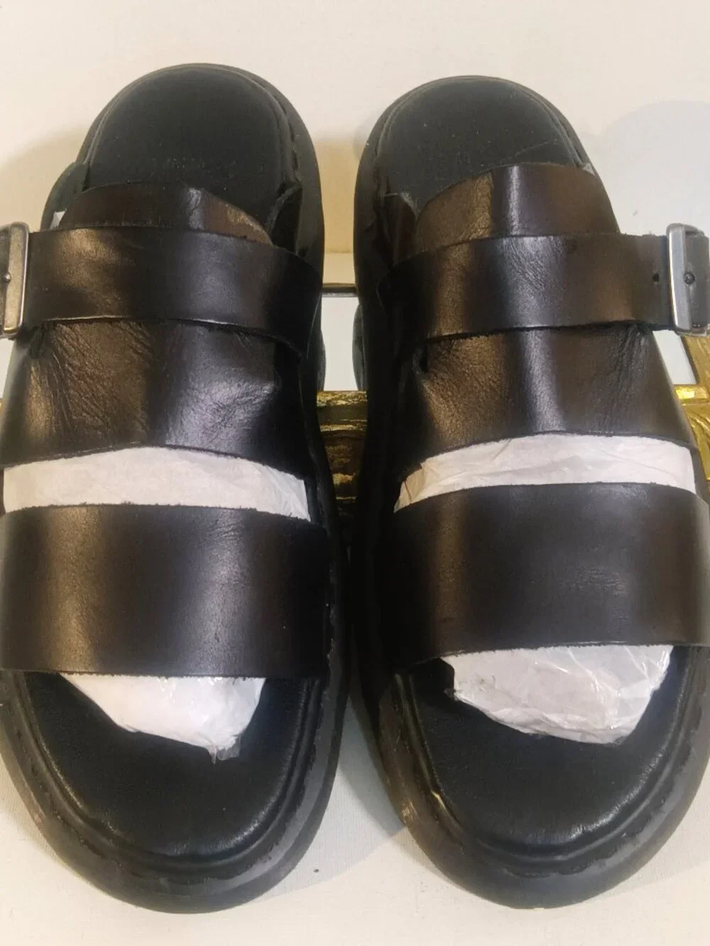 Dr. Martens Air Ware BRELADE Slip-In Brando Black Leather Sandal  Never Worn